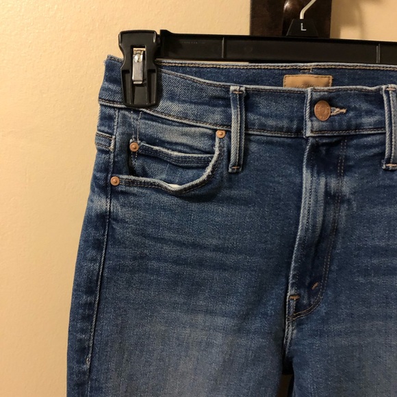 MOTHER ”The Mid Rise Dazzler Ankle Fray”Cropped Straight Jeans,Size-26 - Picture 5 of 16